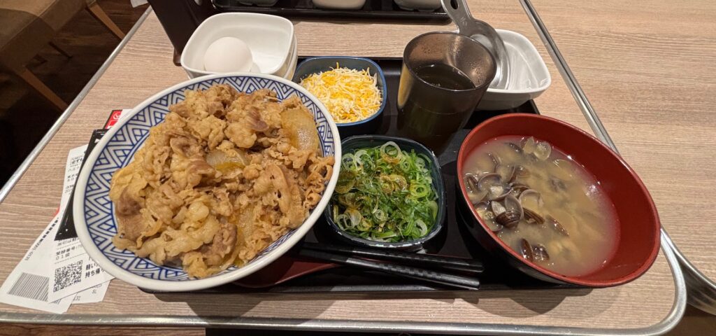 実際の牛丼